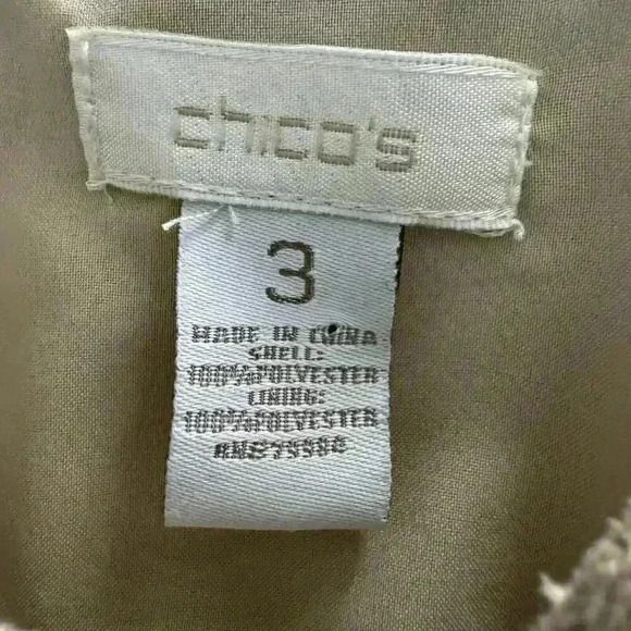 Chicos Women’s 3 US XL Beige Utility Vest Multiple Pockets Sleeveless Button Top - Picture 9 of 11